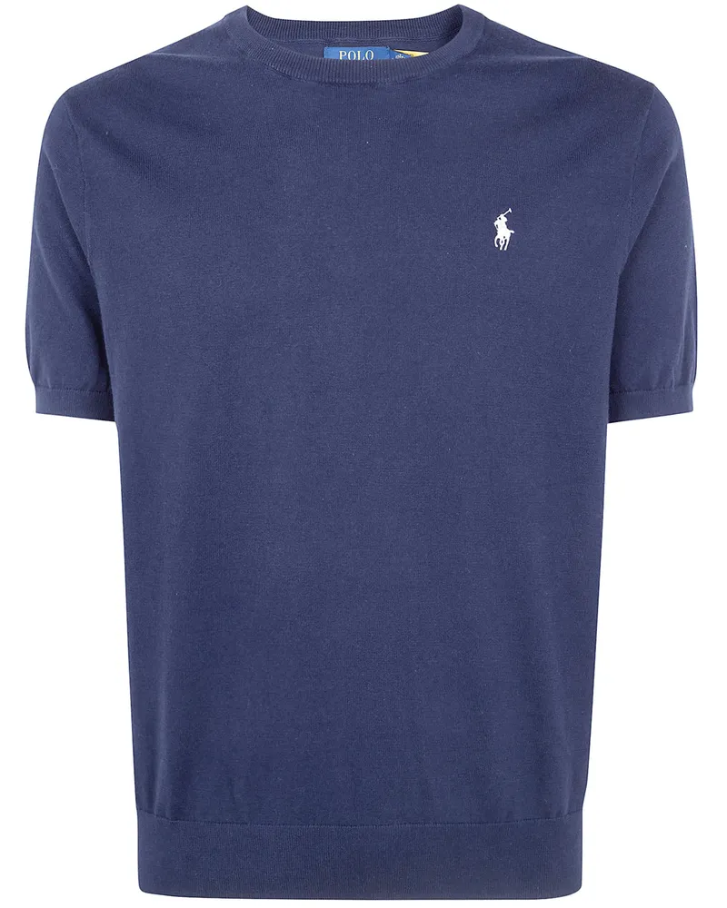 Ralph Lauren Short Sleeves Knit Round Neck Sweater Blue