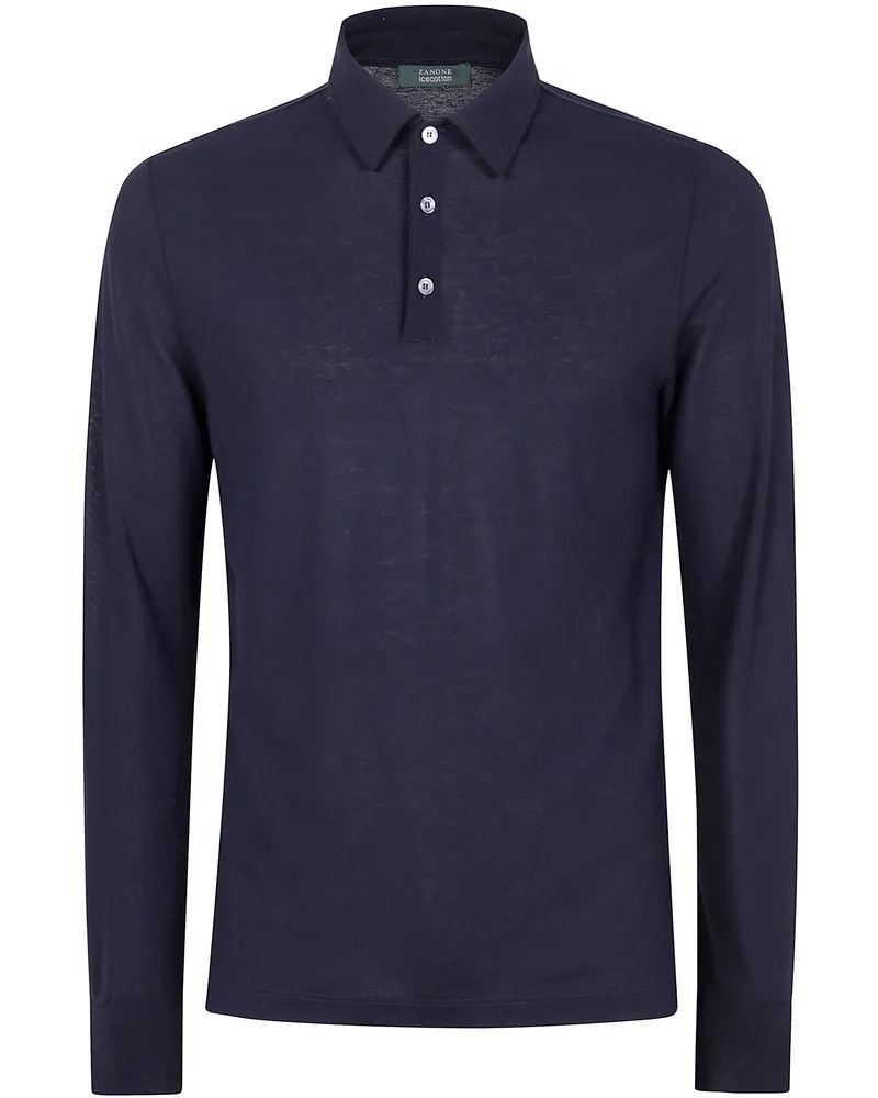 Zanone Long Sleeves Polo Shirt Blue