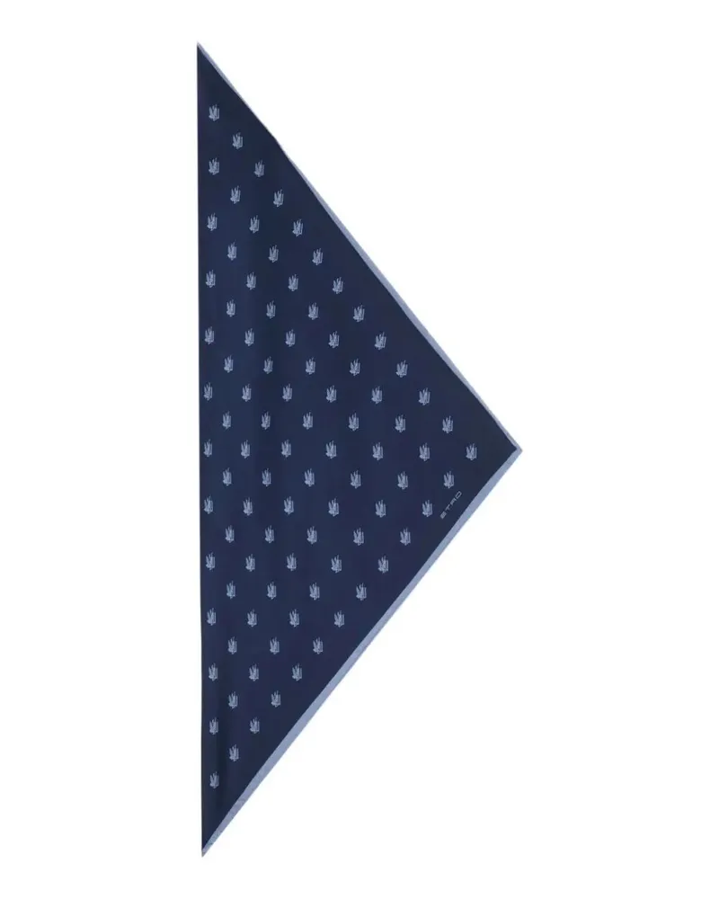 Etro Triangle Foulard Print Scarf Blue