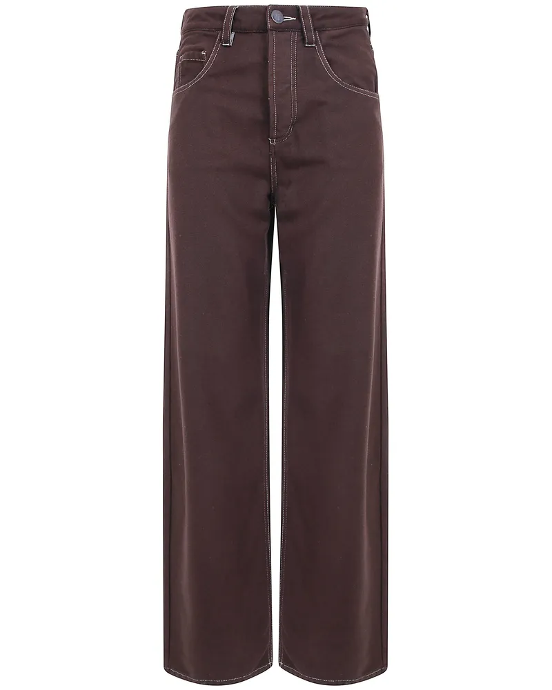 Uma Wang Pants Wool Brown "Phillis Brown