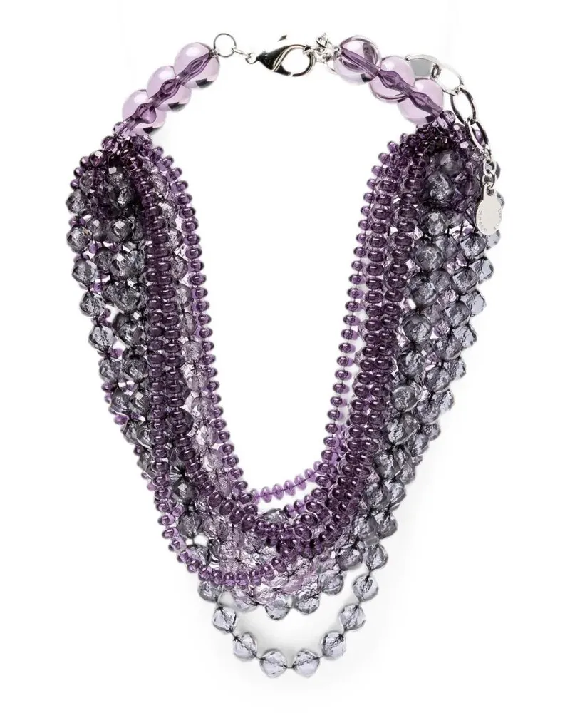 Emporio Armani Necklace With Purple Beads Pink