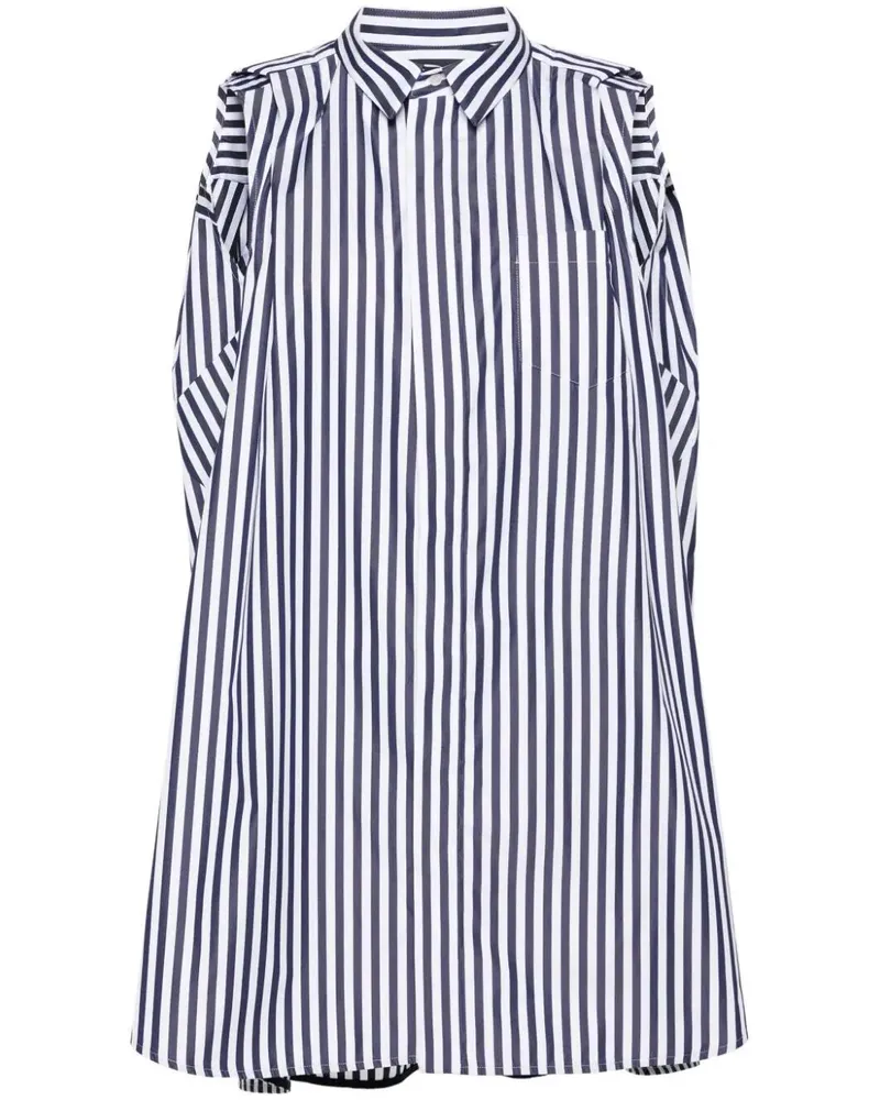 Sacai Cotton Poplin Shirt Dress Blue