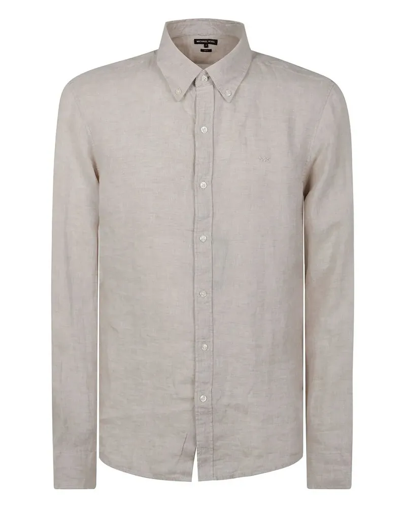 Michael Kors Long Sleeves Linen Shirt Beige