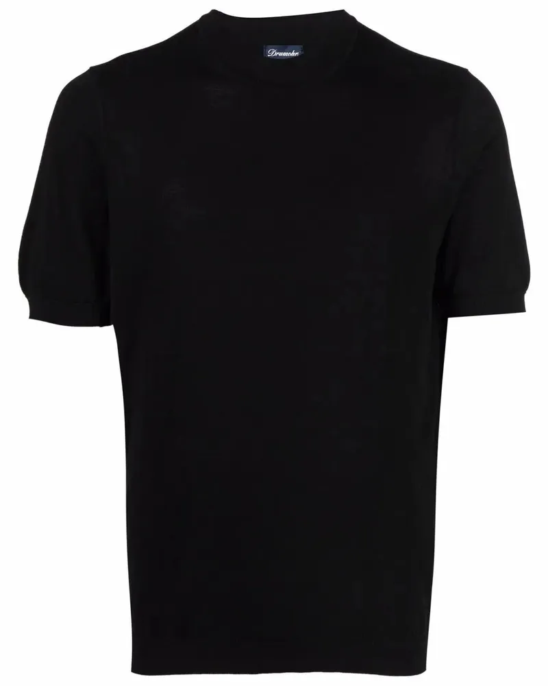 Drumohr  Short Sleeves Turtle Neck T-Shirt Black