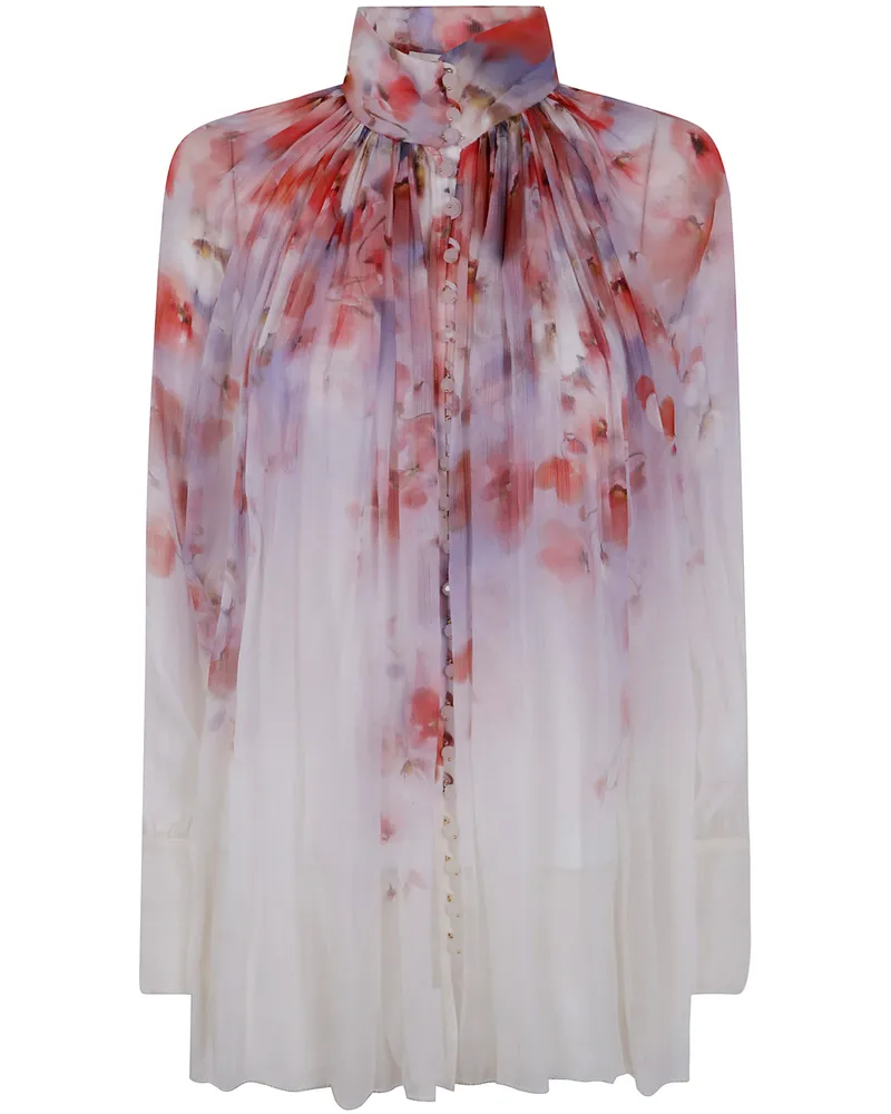 Zimmermann Crush Smock Blouse By Zimmermann Red
