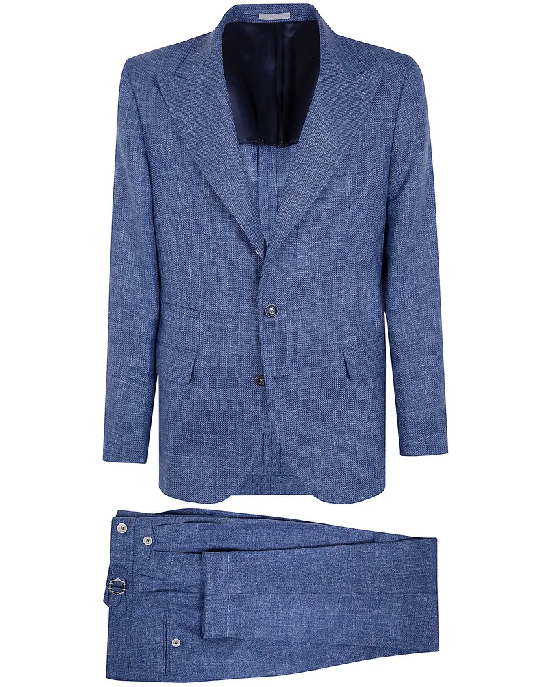 Brunello Cucinelli Fitted Suit Blue