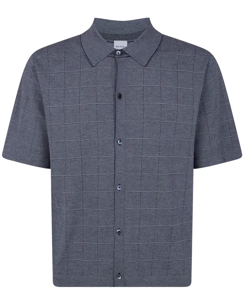 Paul Smith Mens Knitted Short Sleeves Shirt Blue