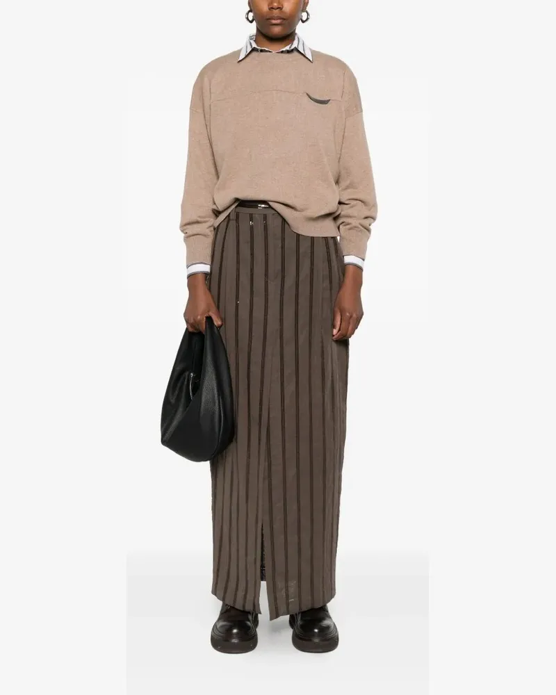 Brunello Cucinelli Cashmere Round Neck Sweater Brown