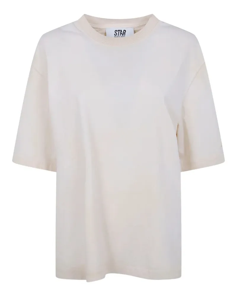 Golden Goose Star" Unisex Relaxed Fit T-Shirt Cotton Jersey Vintage T White
