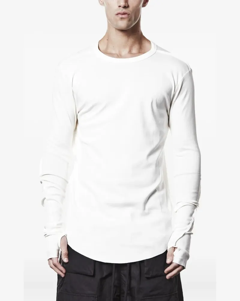 THOM KROM Long Sleeves Men T-Shirt Worked White
