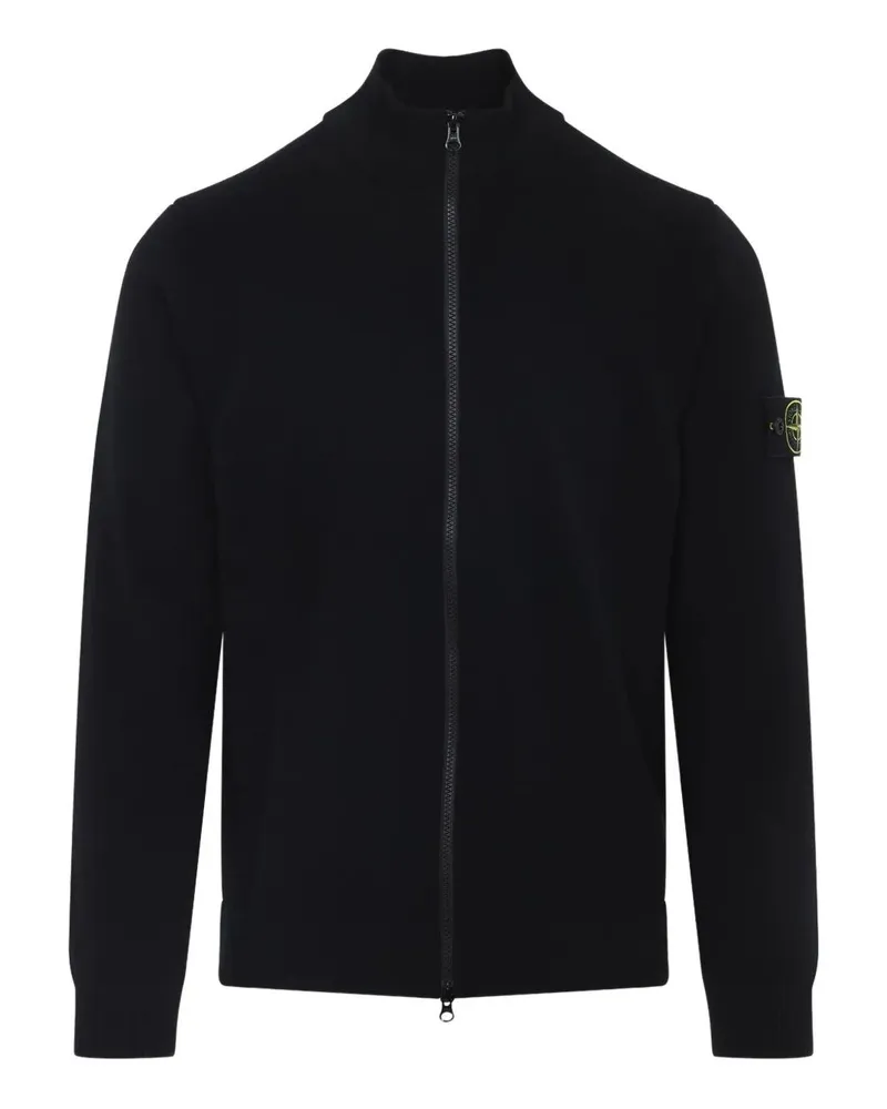 Stone Island Stretch Rws Wool Cardigan Black