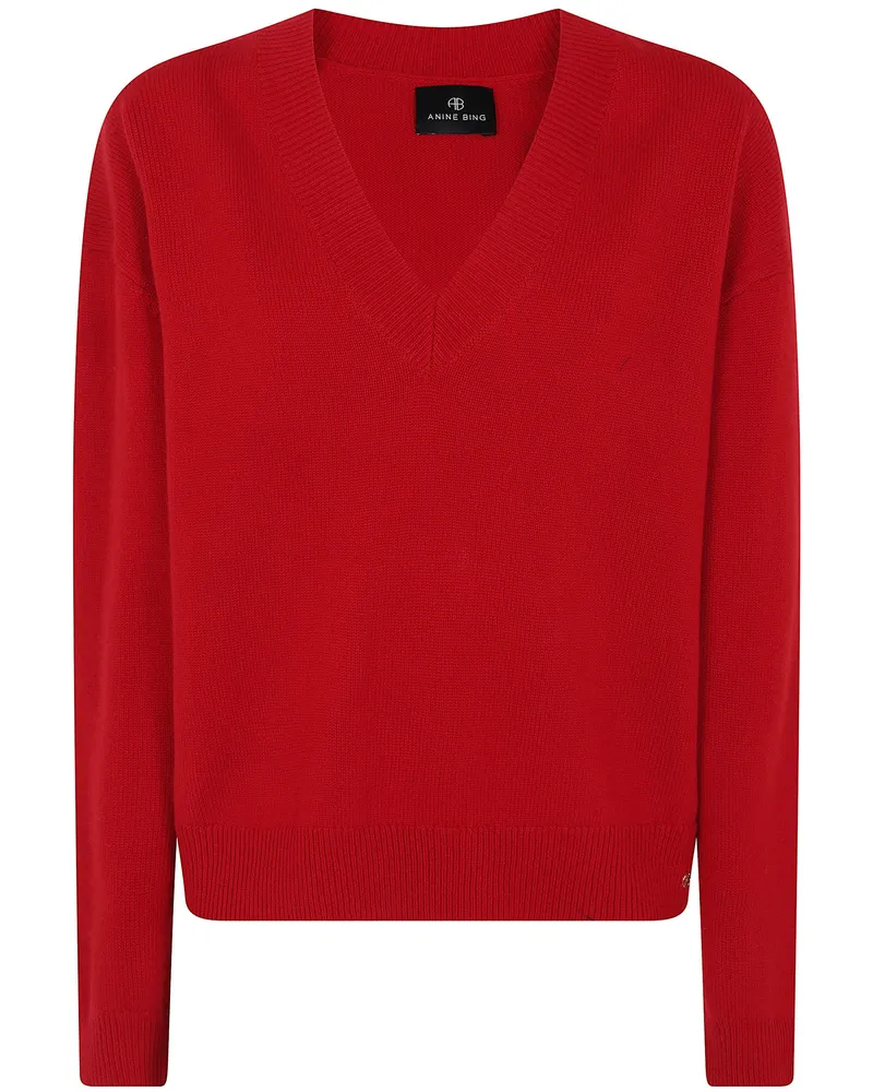 Anine Bing Sweater Long Sleeve "Lee Red