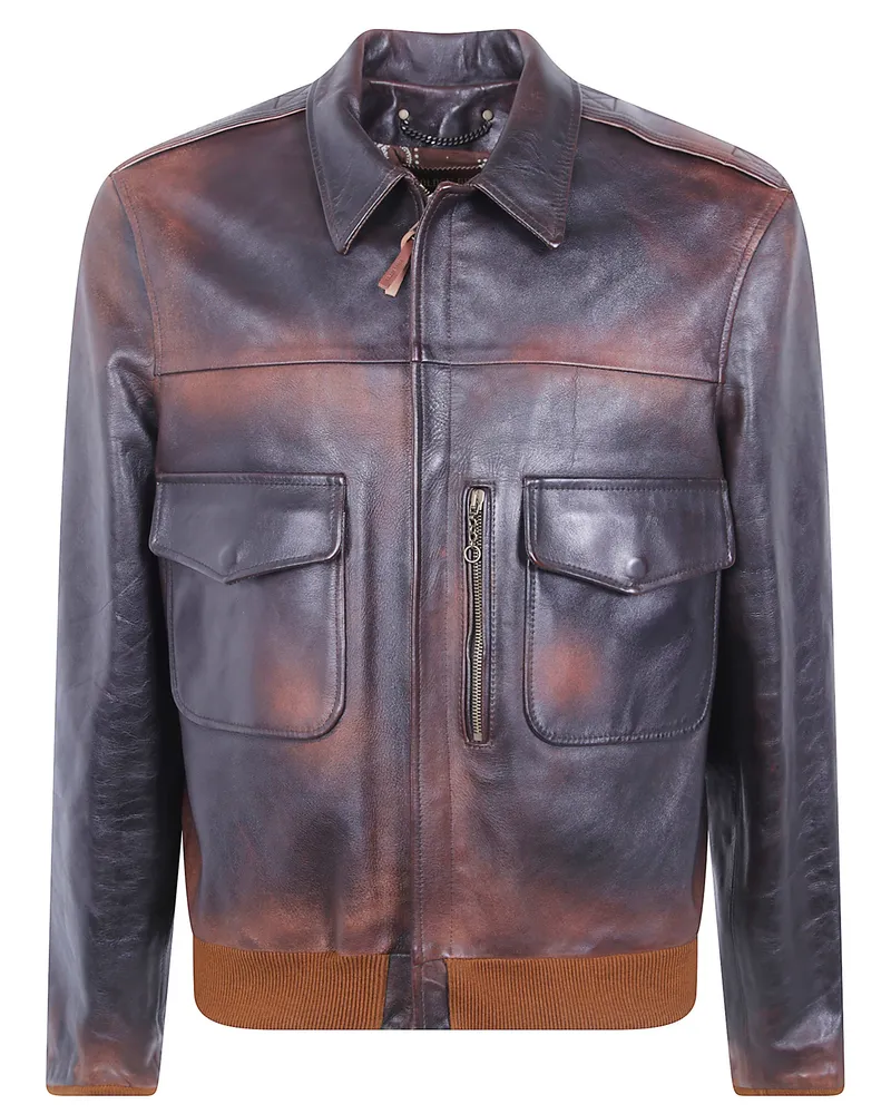 Golden Goose Leather Bomber Jacket "Journey M`S Brown