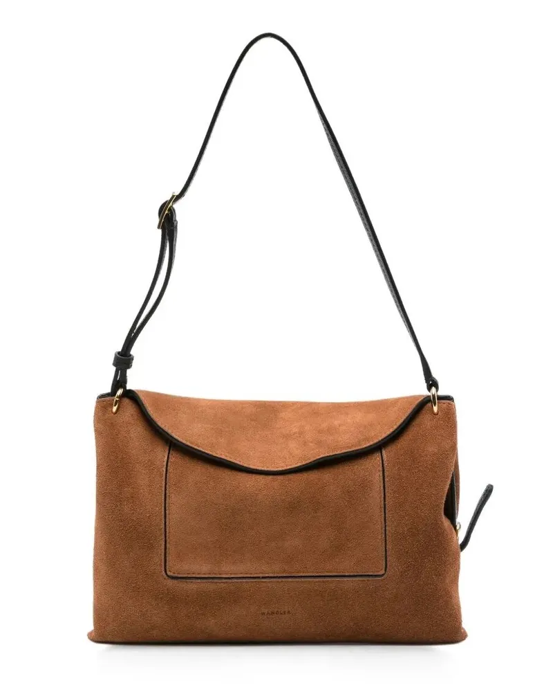WANDLER Shoulder Bag Saddle Suede "Penelope Brown