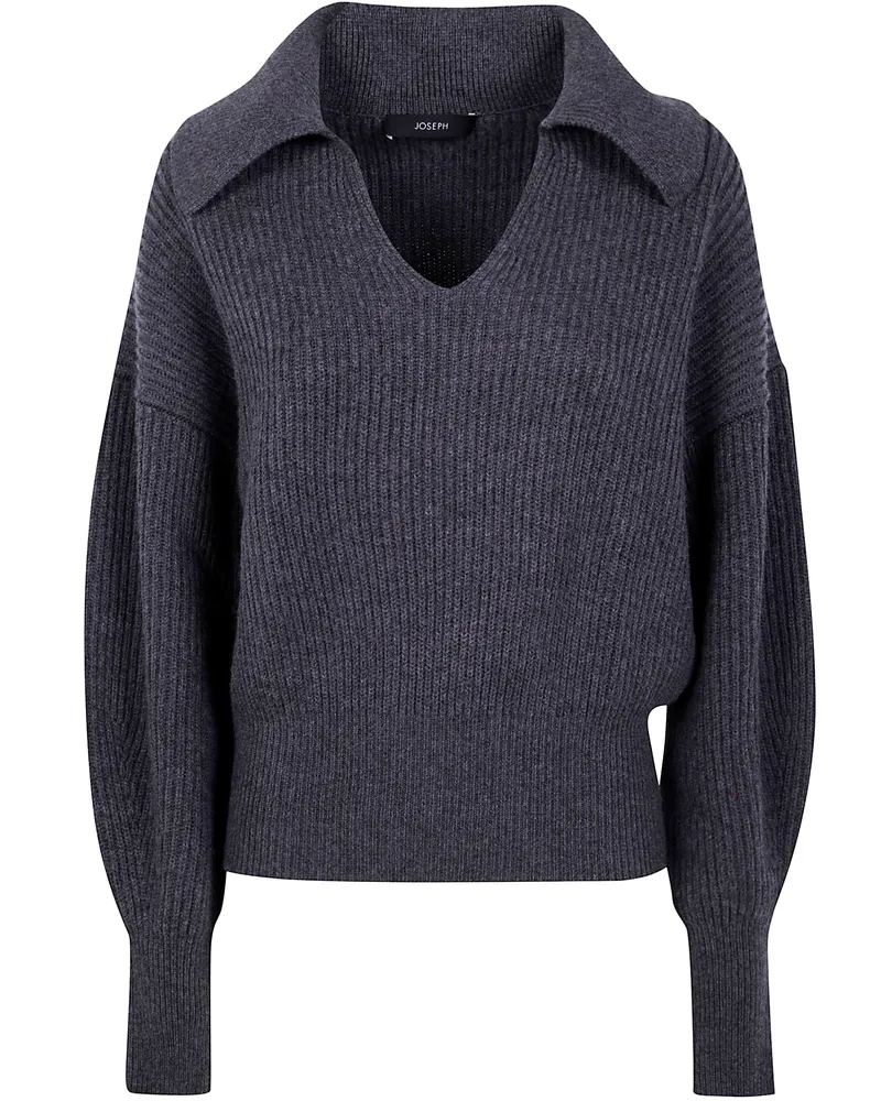 Joseph Open Neck Long Sleeves New Cardigan Stitch Rws Gray