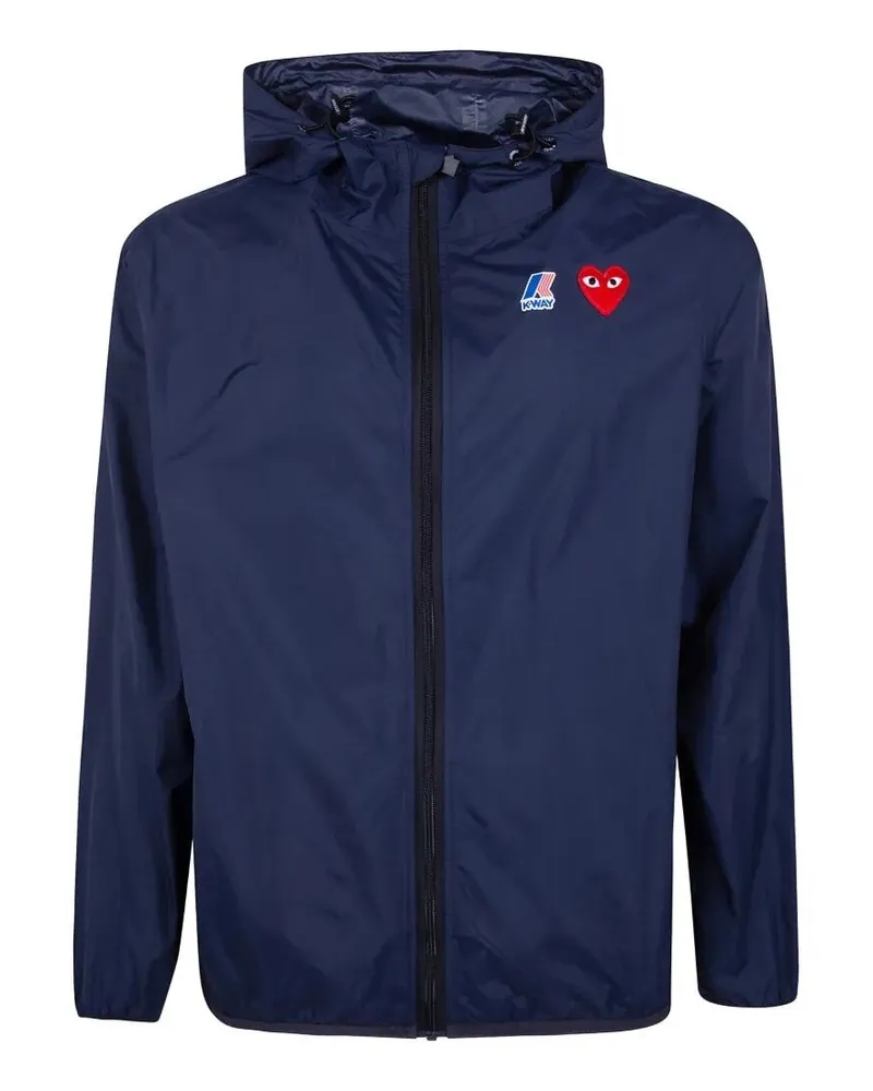 Comme des Garçons K-Way Full Zip Jacket Red Emblem Blue
