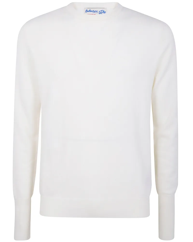 Ballantyne R Neck Pullover White