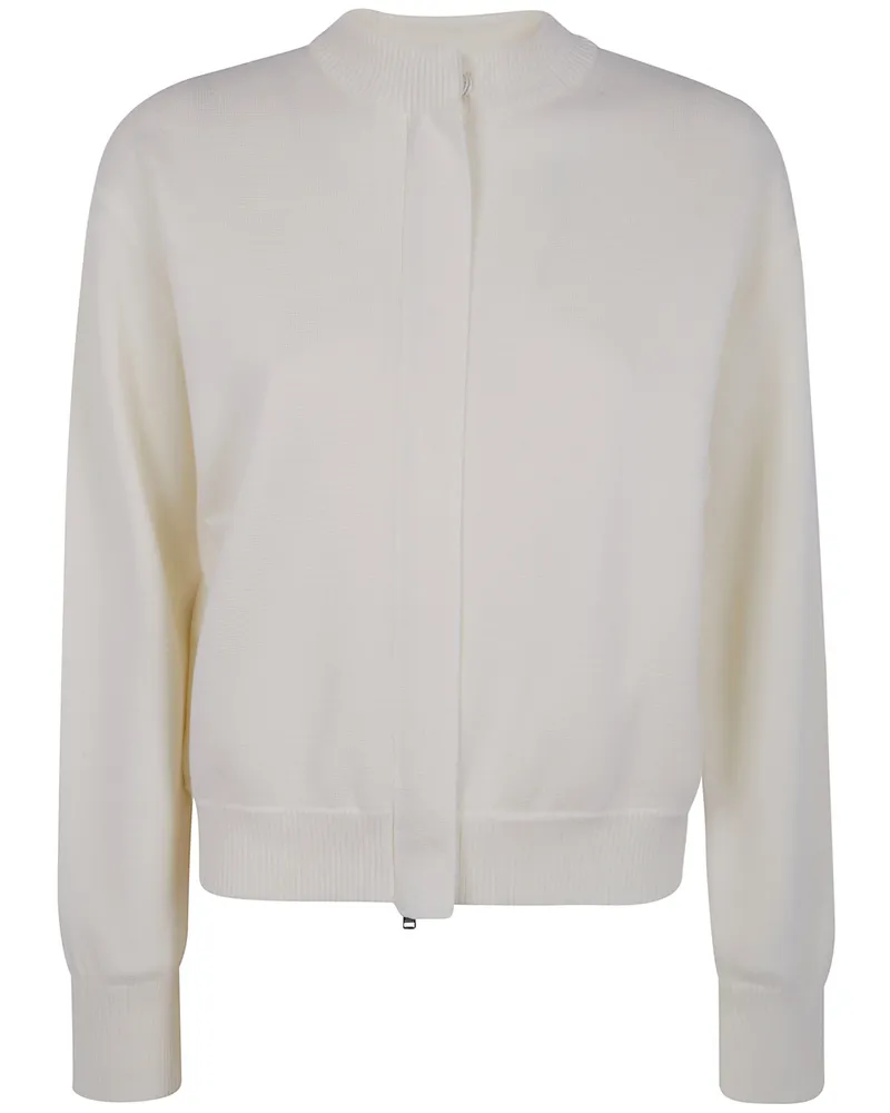 Max Mara Pelago" Merinos Wool Bomber Jacket White