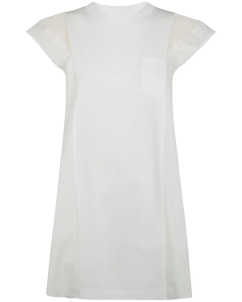 Sacai Popeline X Cotton Jersey Dress White