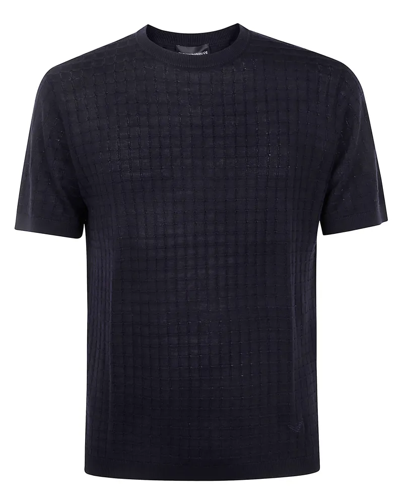 Emporio Armani Short Sleeves Round Neck Sweater Blue