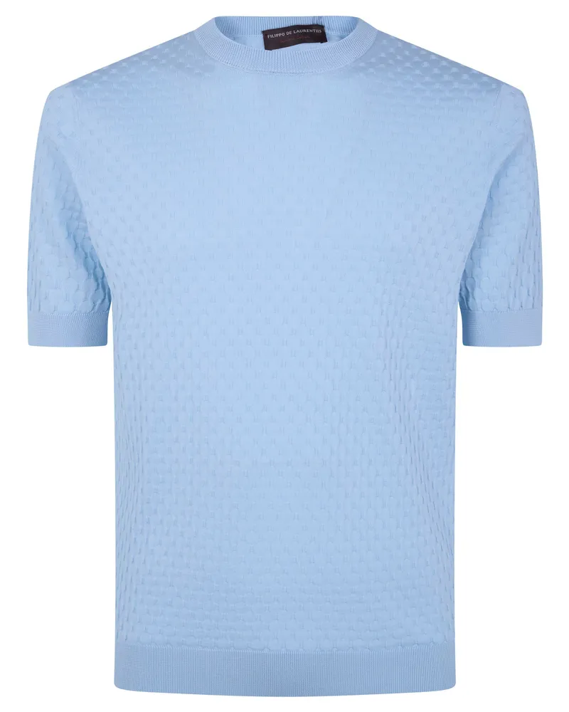 Filippo de Laurentiis Short Sleeves Round Neck Sweater Blue