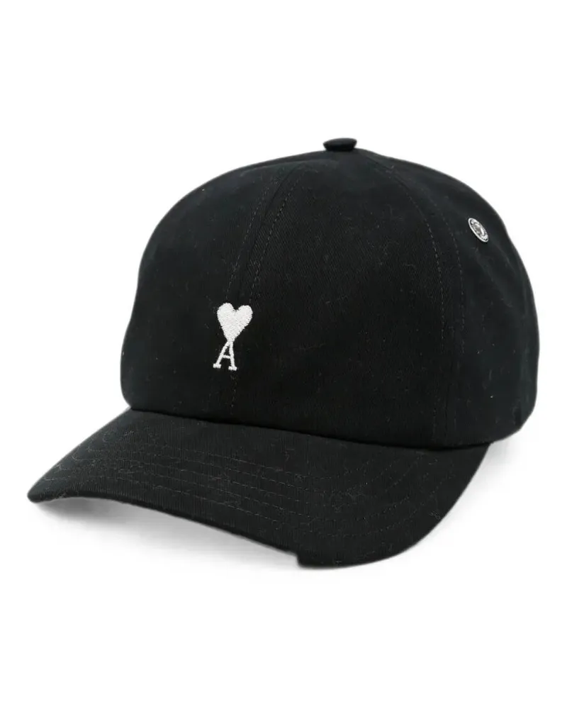 AMI Paris Hat Black Embroidery "Quota Ami De Coeur Black