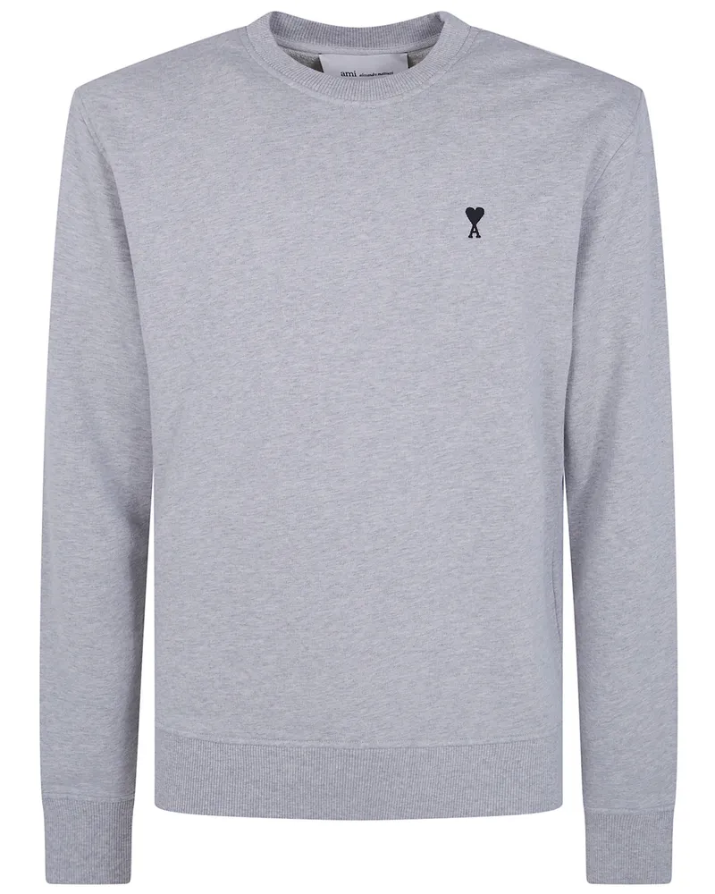 AMI Paris Sweatshirt With Contrast "Quota Ami De Coeur Gray