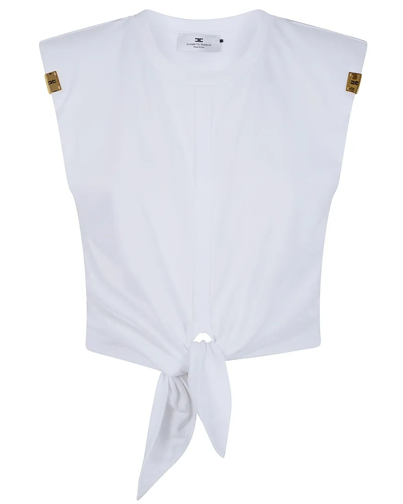 Elisabetta Franchi Cropped T-Shirt White