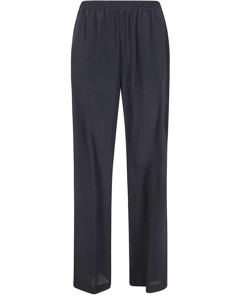 Seventy Crepe Mixed Silk Trousers Black