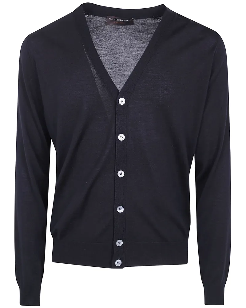 Filippo de Laurentiis Cardigan V-Neck Sweater Black