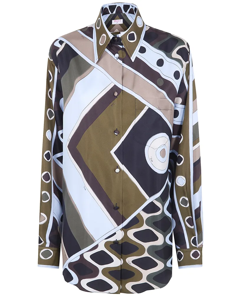 Emilio Pucci Silk Twill Shirt Green