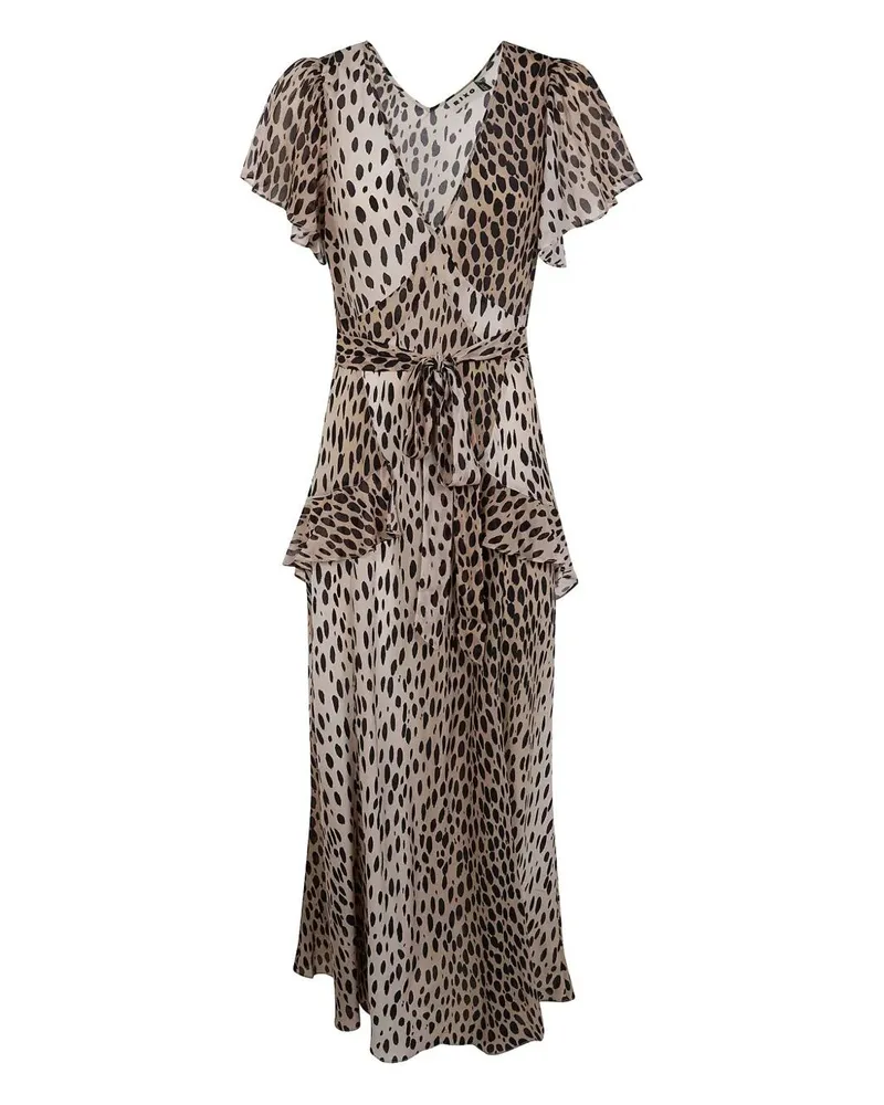 RIXO Evie" Dress Antelope Spot Black Multi