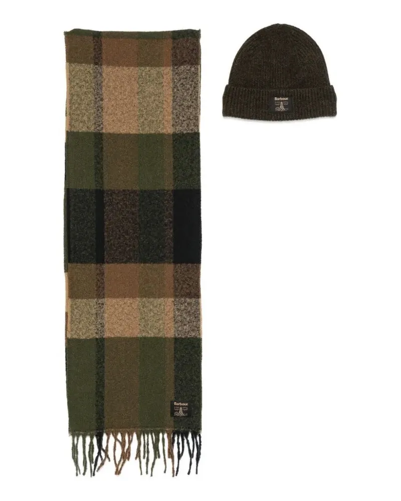 Barbour Beanie And Scarf Set "Westerdale Green