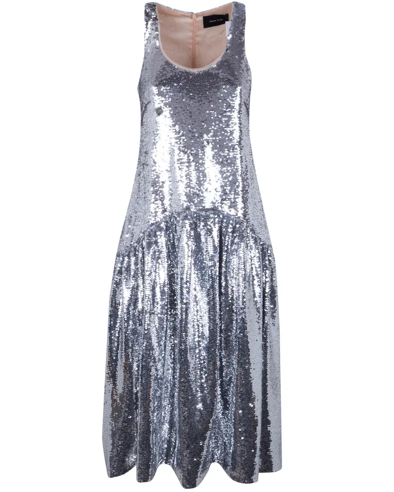 Simone Rocha Tapered Back Flounce Dress Metallic