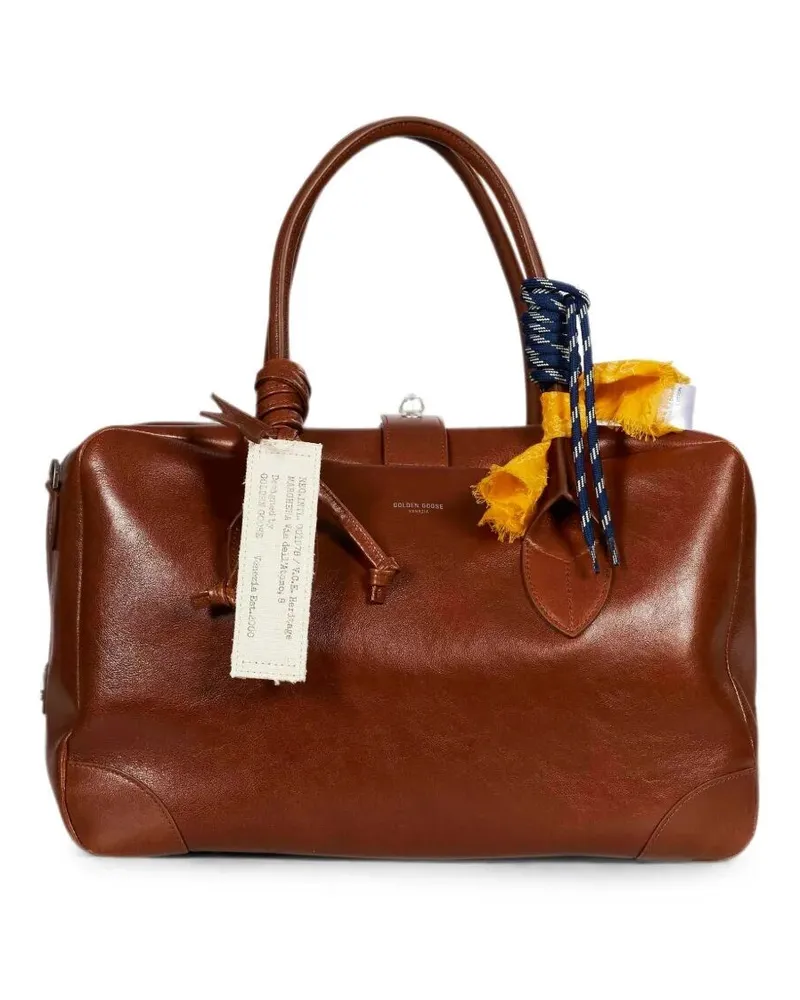 Golden Goose Shoulder Bag Leather Body With Charms "Vita Medium Brown