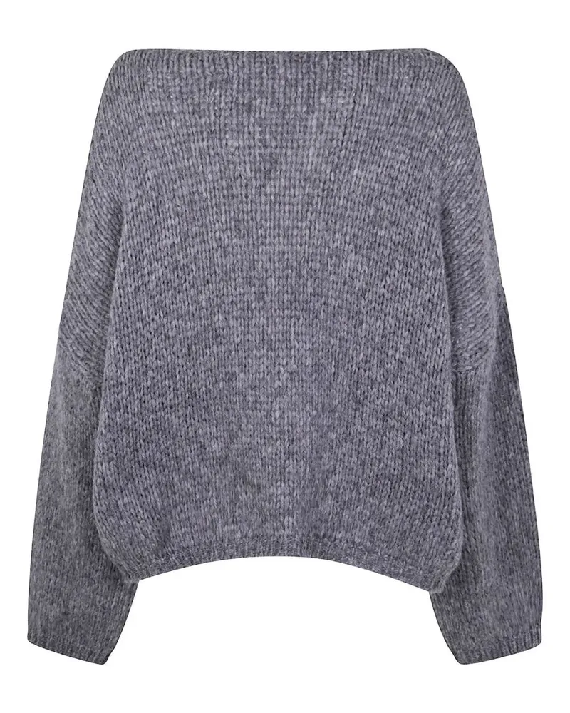 Nuur Long Sleeves Boat Neck Sweater Gray
