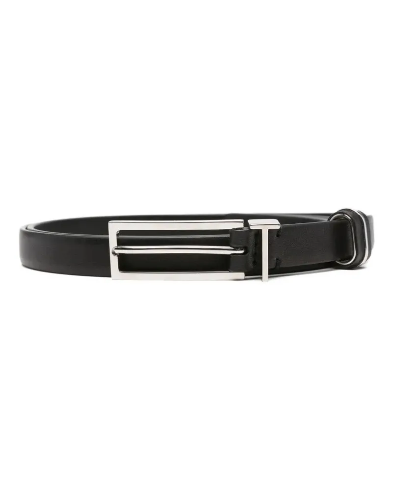 Tom Ford Natural Leather Metal T Loop Belt 15 Mm Black