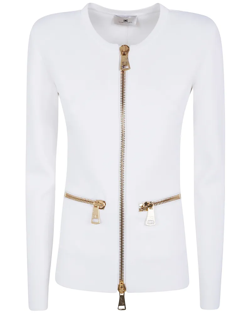Elisabetta Franchi Sweater Main Zip White