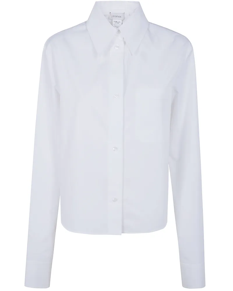 Max Mara Spxceppo" Popeline Cotton Cropped Shirt White