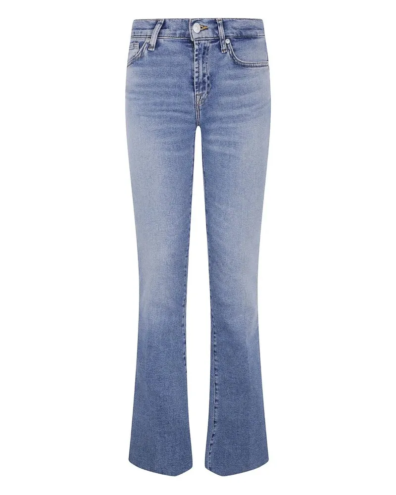 7 for all mankind Cropped "Alexa Sea" Level With Raw Cut Blue