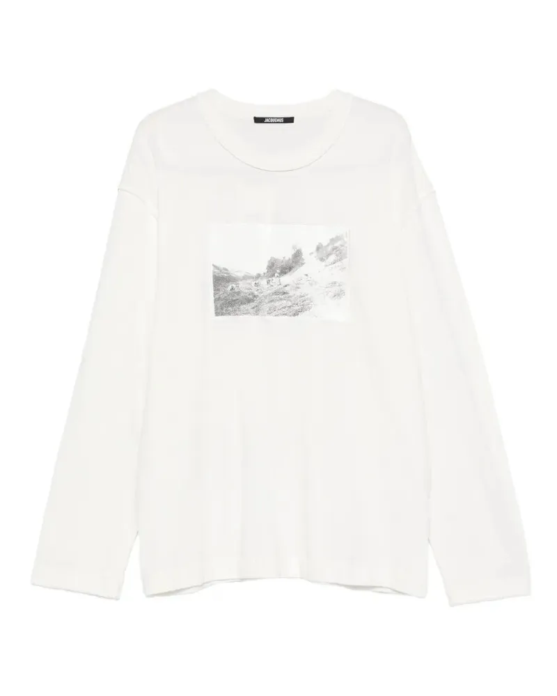 Jacquemus Le Tshirt Paysan Long Sleeves" T-Shirt Gray