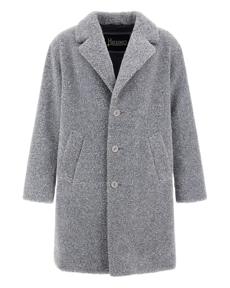 Herno Mohair Wool Singlebreast Coat Gray