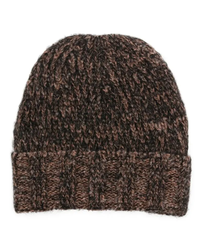 Laneus Knitted Hat Unisex Brown