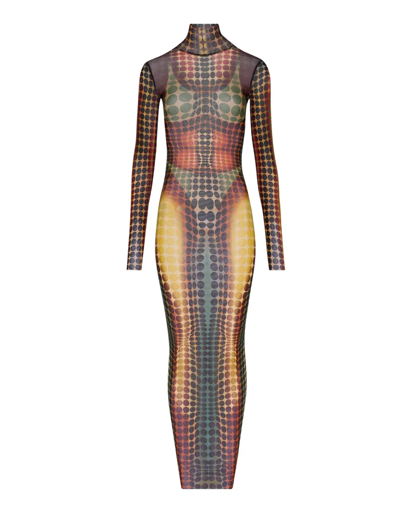 Jean Paul Gaultier Re-Edition: Long Dress" High Neck With Long Sleev Yellow