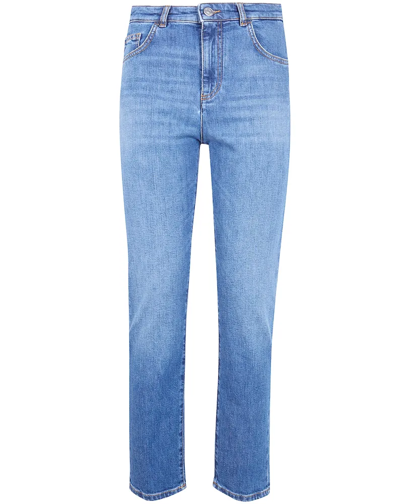 Seventy Denim Blue Stretch Mixed Wash Jeans Blue