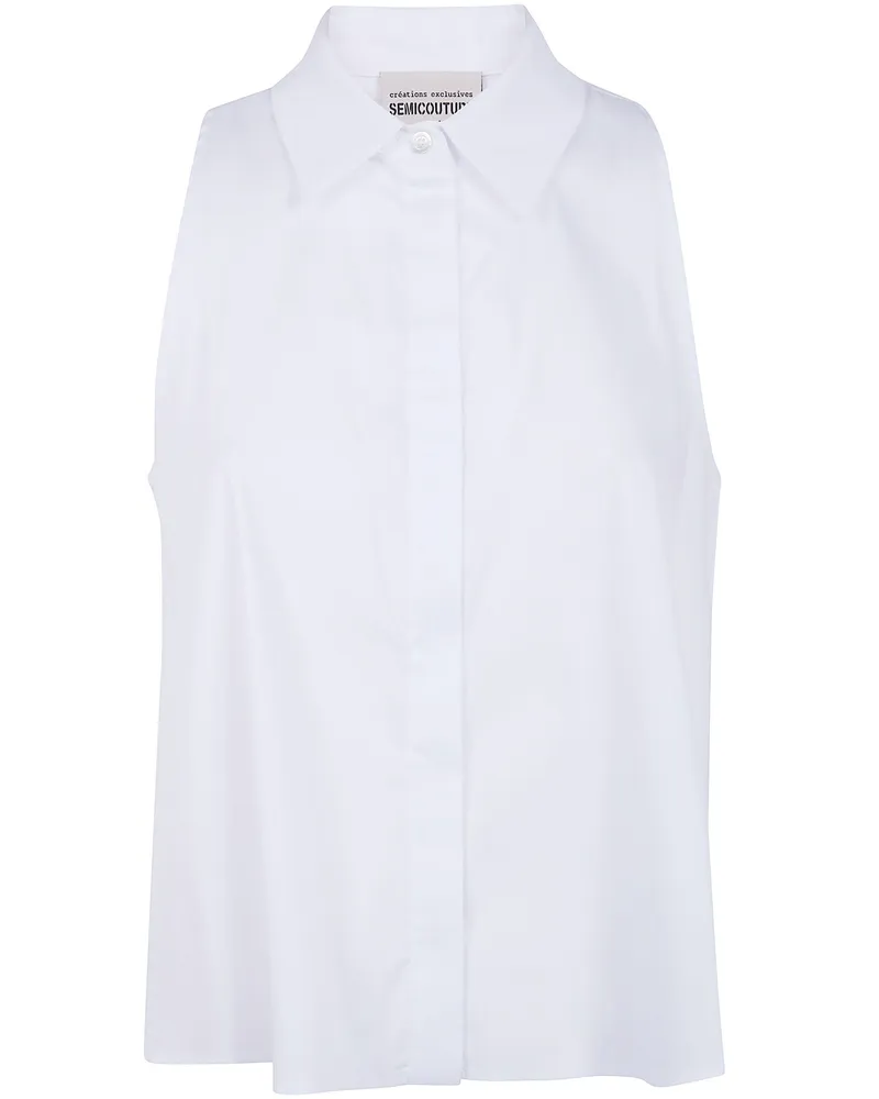 Semicouture Popeline Cotton Mini Top White