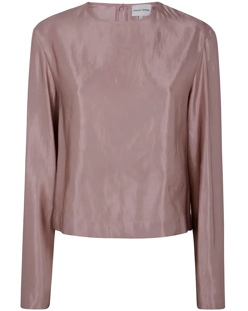 Loulou Studio Nino Round Neck Blouse Pink