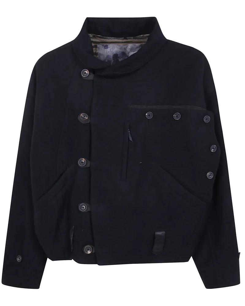 Ziggy Chen Jacket Asymmetric ``Hidden Arc Black