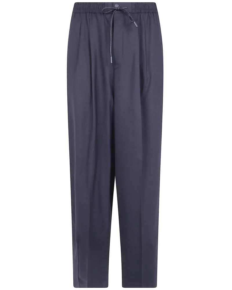 Pantaloni Torino Pants Wool Black Man Trousers Black