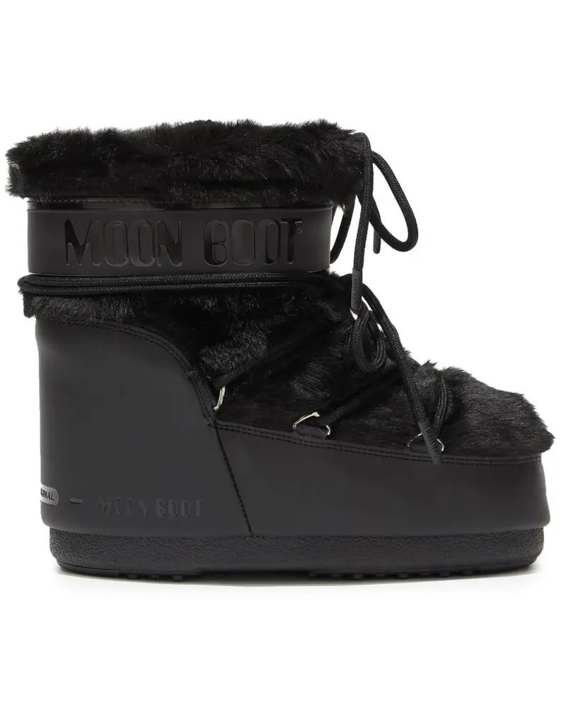 Moon Boot Icon" Low Faux Fur Boot Black